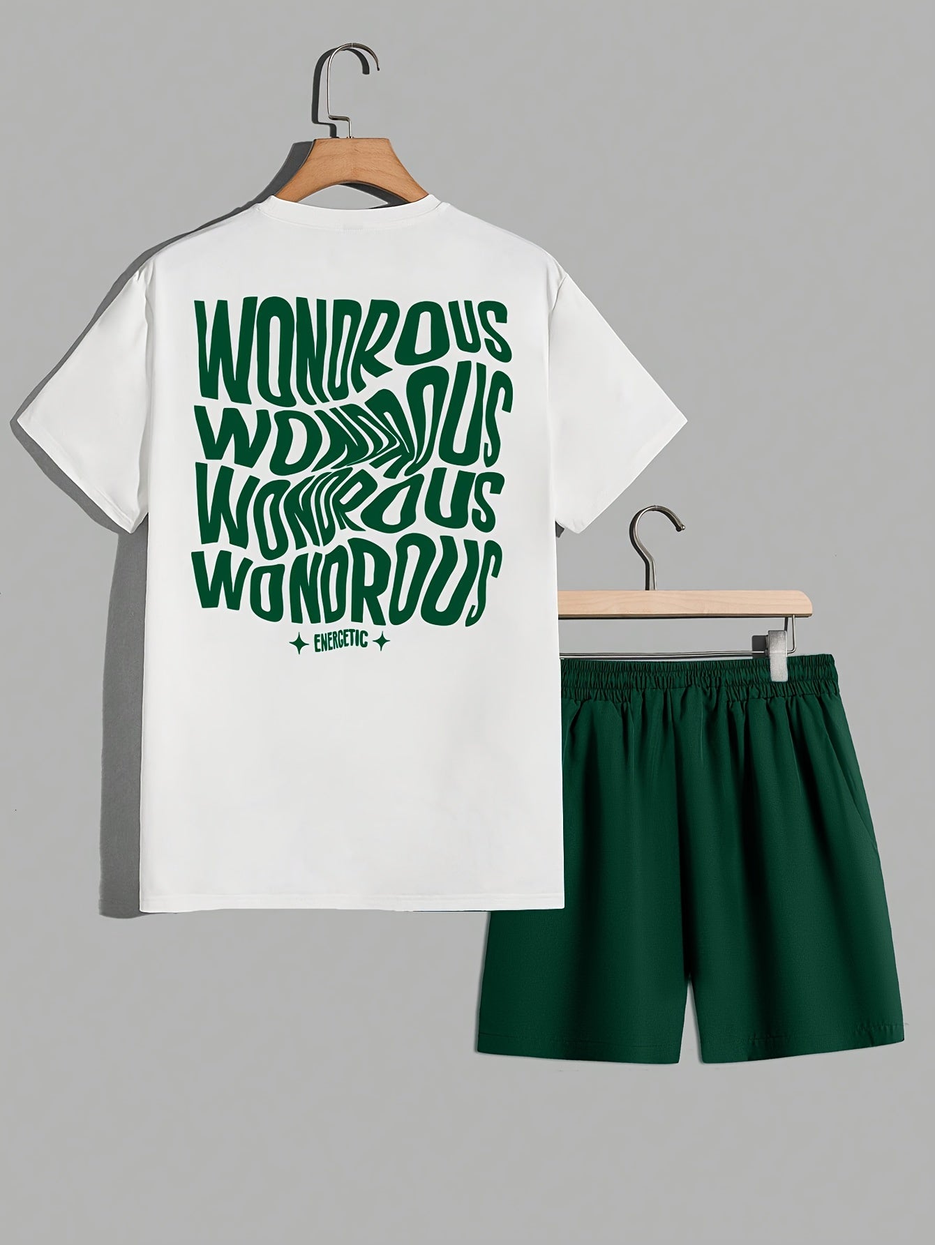 Ensemble streetwear homme t-shirt graphique et short style décontracté tendance