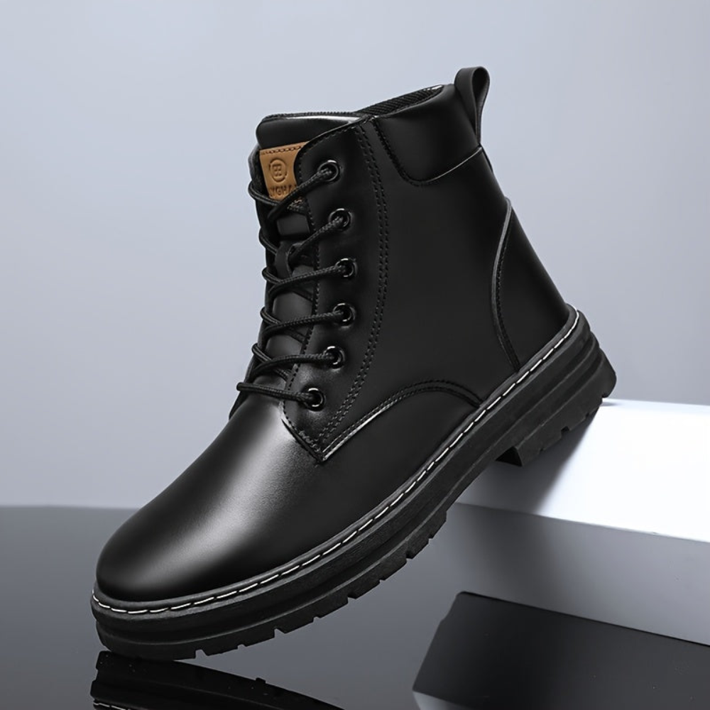 Bottes montantes homme lacets semelle contrastée style décontracté