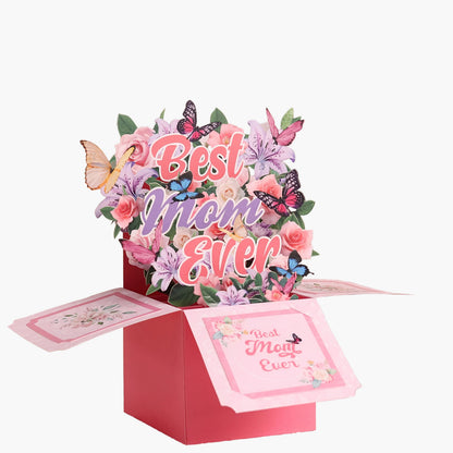 Carte Pop-Up Regalo Festa della Mamma Stile Bouquet 3D per Donna - Decorazione e Messaggio Migliore Mamma
