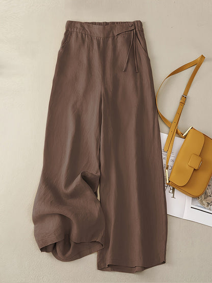 Pantalon large taille haute femme style élégant pour printemps et été