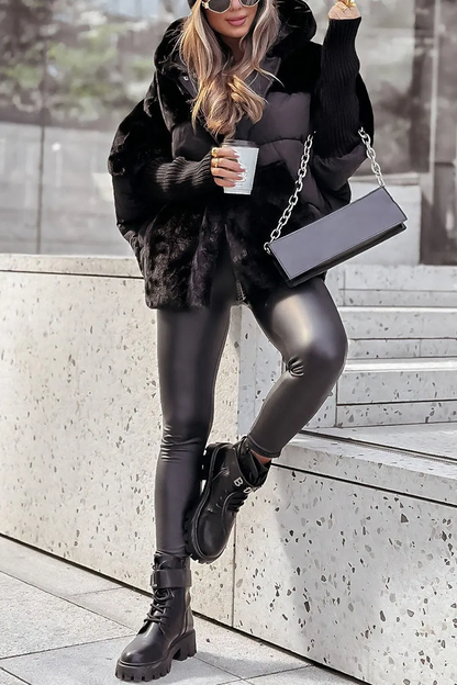 Damen-Winterjacke im urban-chicen Steppstil mit Kapuze, ideal für kalte Tage