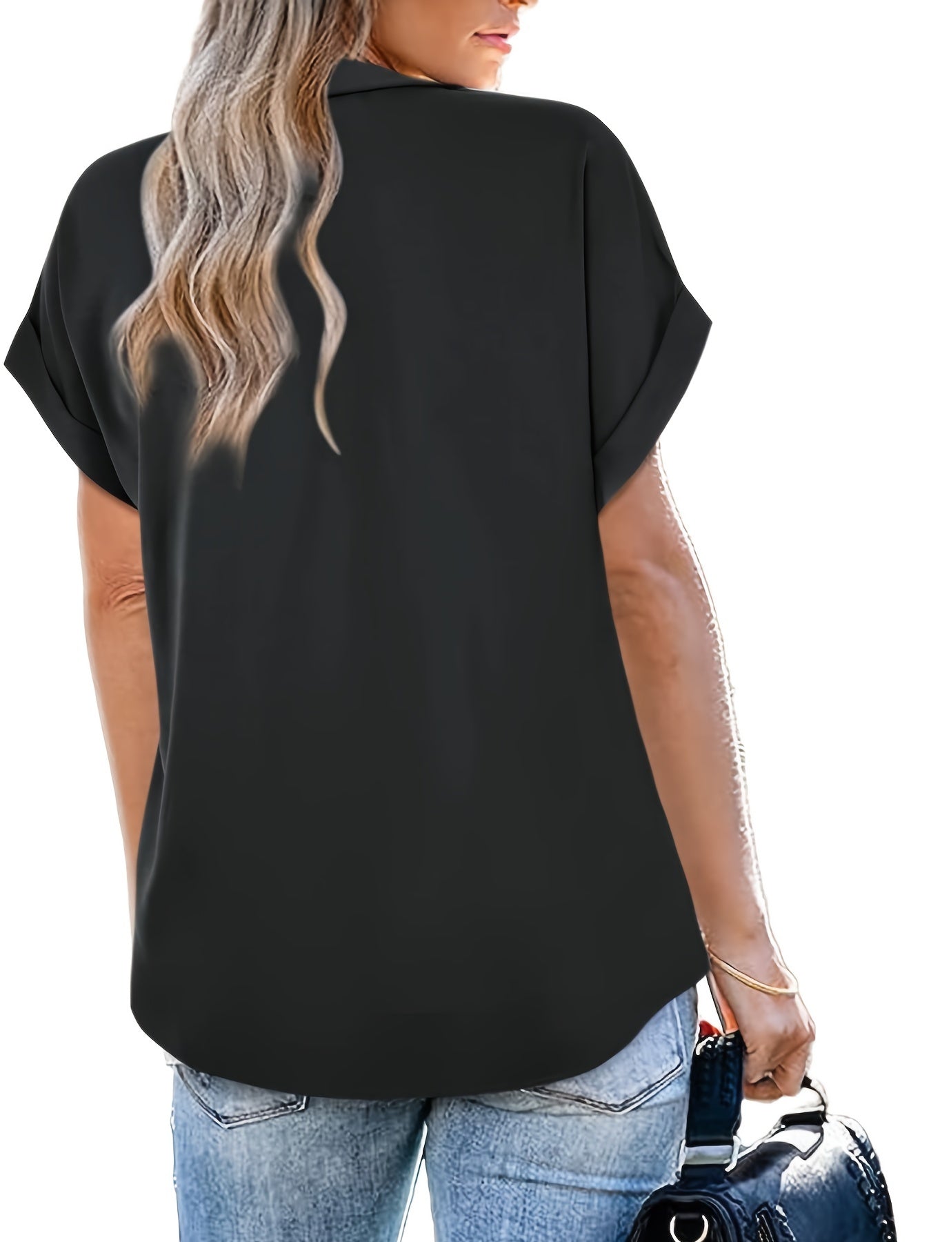 Elegante damesblouse met vleermuismouwen, casual stijl, zomer
