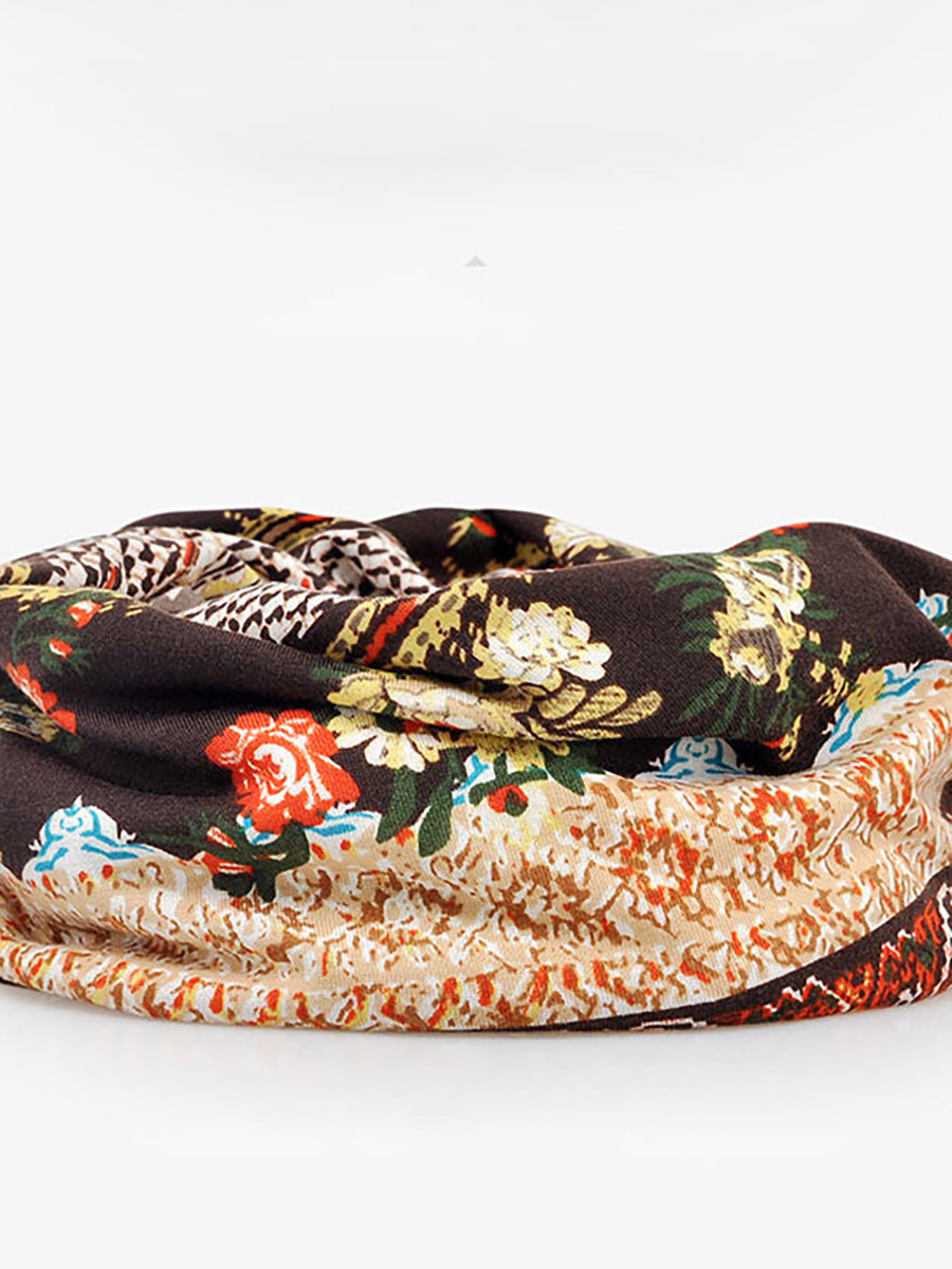 Cuffia Donna Stile Bohémien Multiuso Motivo Floreale Elegante per Primavera Estate Autunno