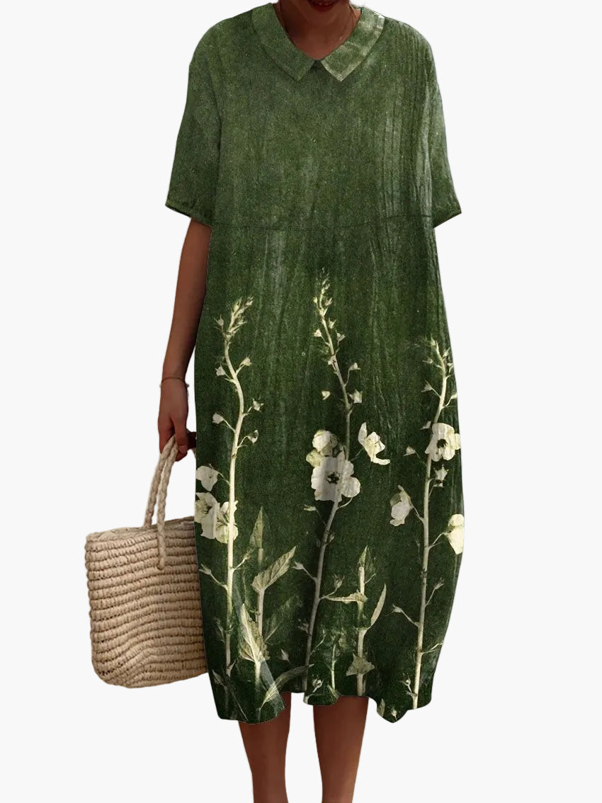 Losvallende zomerse jurk met bloemenpatroon voor dames, casual en elegant stijl