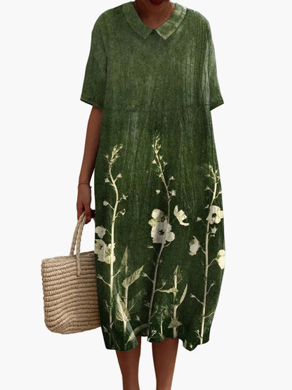 Losvallende zomerse jurk met bloemenpatroon voor dames, casual en elegant stijl