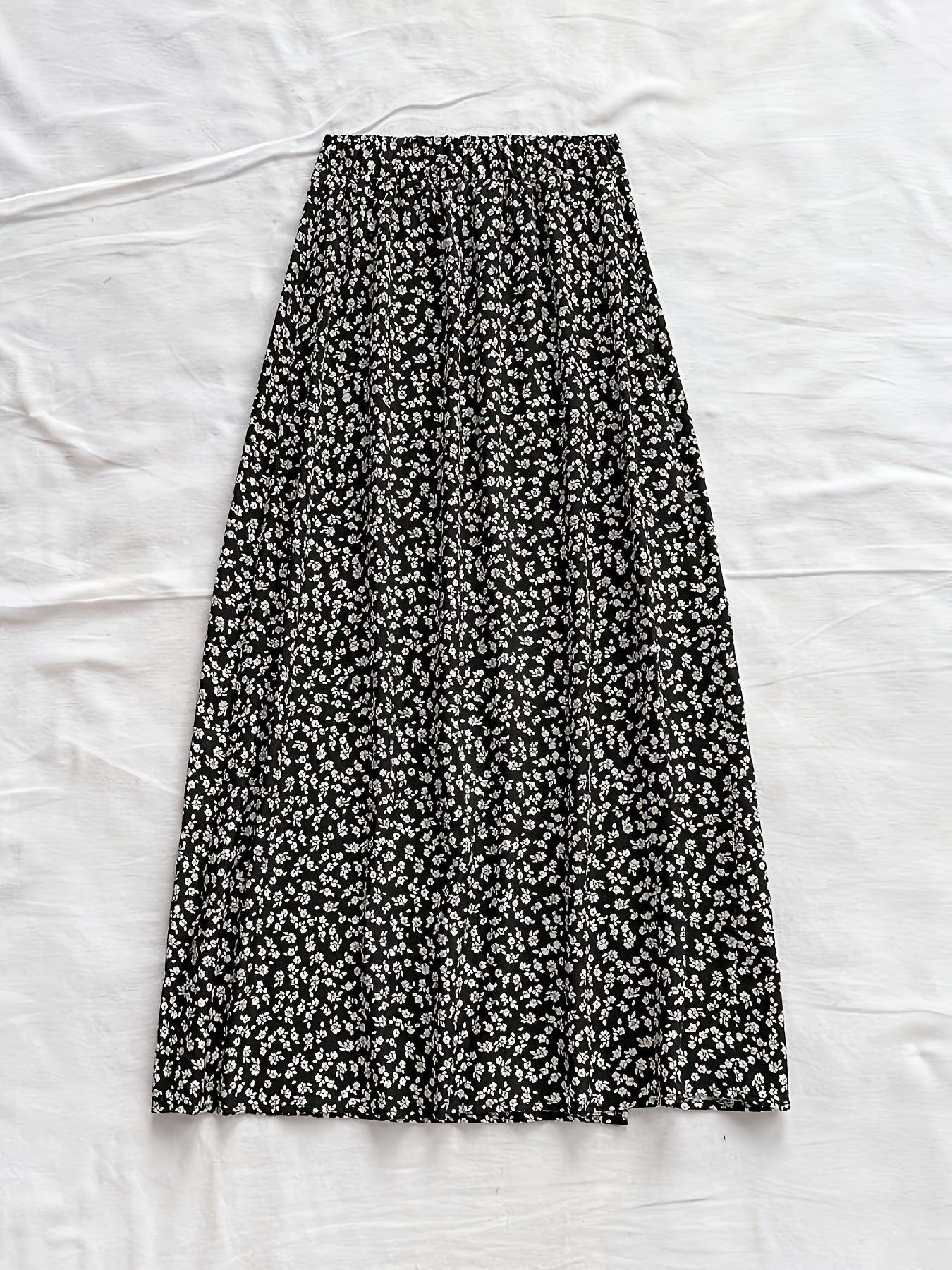 Women's mid-length bohemian style floral slit skirt – Casual elegance for summer