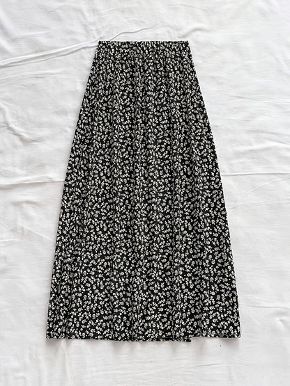 Women's mid-length bohemian style floral slit skirt – Casual elegance for summer