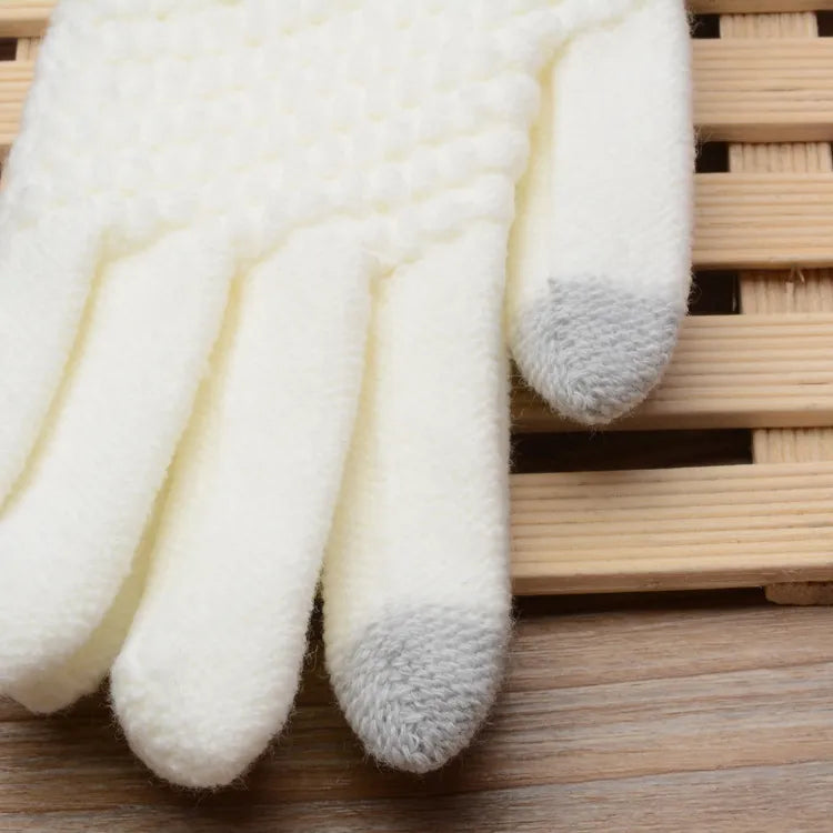 Gebreide winterhandschoenen met touchfunctie, compatibel met schermen, unisex