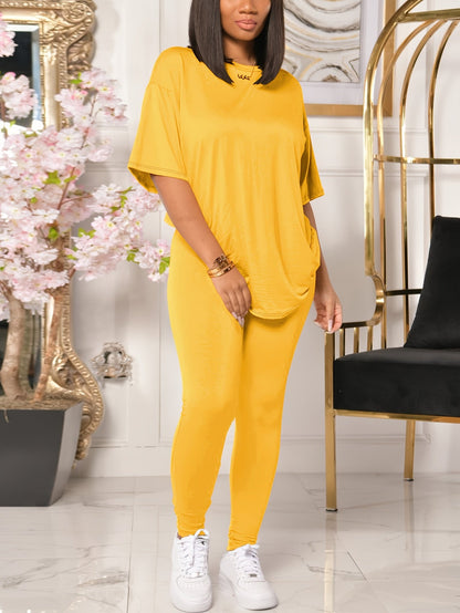Ensemble Décontracté Femme Haut Ample et Legging Style Urbain pour Tous les Jours