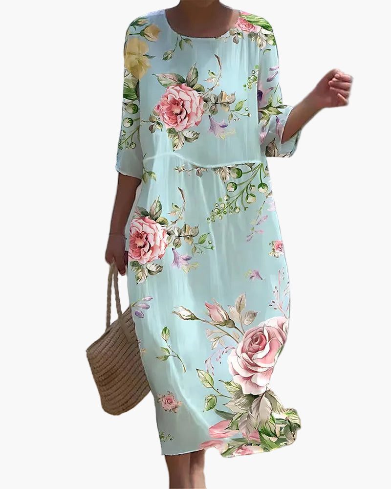 Robe Femme Élégante Style Bohème à Fleurs pour Occasions Décontractées et Estivales