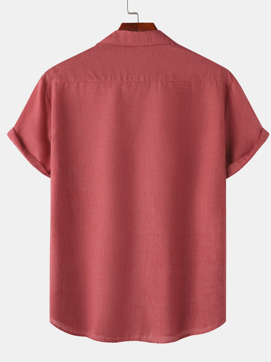 Casual herenoverhemd met korte mouwen, zomerse stijl