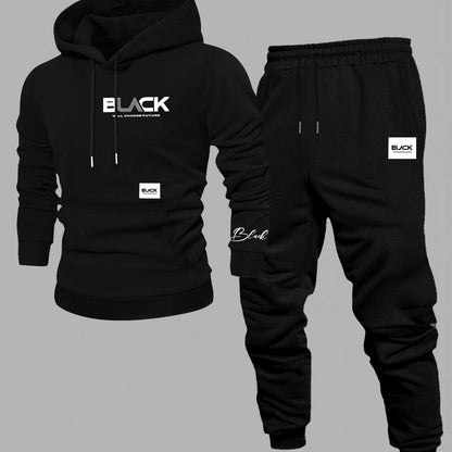 Ensemble Survêtement Homme Capuche et Pantalon Jogging Uni avec Cordon