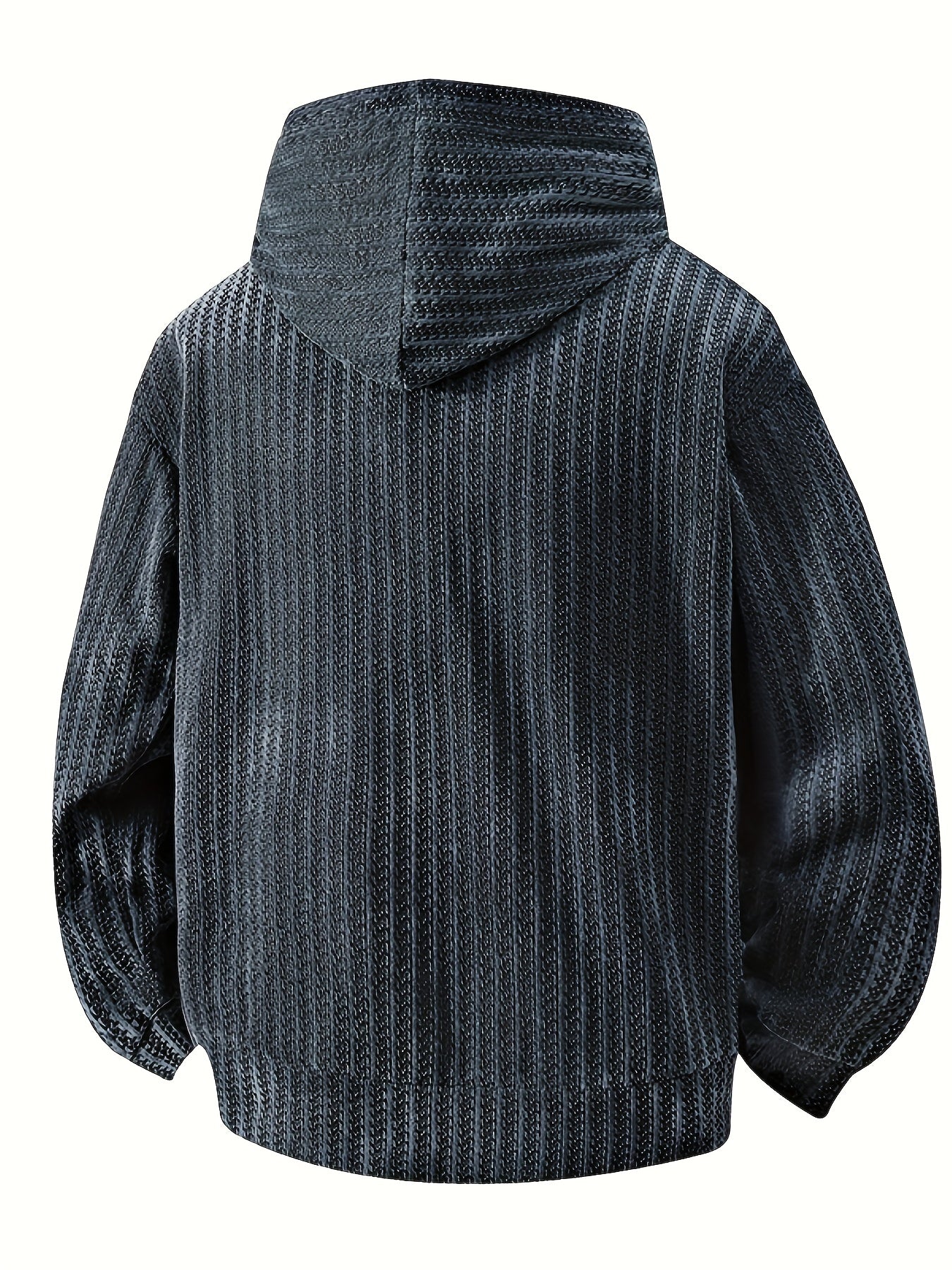 Sweat à Capuche Texturé Noir Oversize avec Poche Kangourou pour Homme