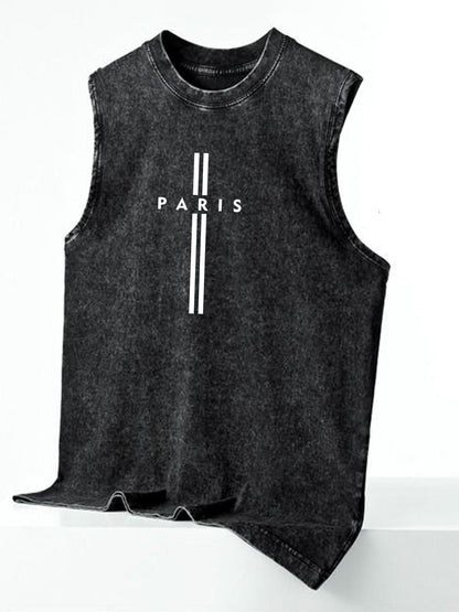 Débardeur sans manches tendance homme style urbain imprimé graphique