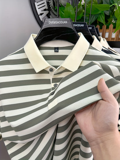 Polo à Manches Courtes Rayé Style Marin pour Homme - Élégance Décontractée Classique