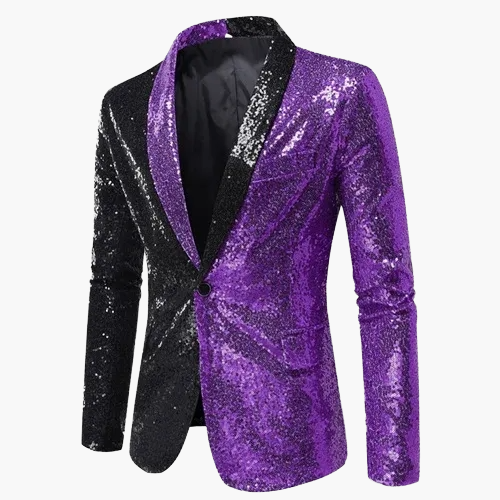 Giacca da sera uomo stile smoking, motivo geometrico brillante, ideale per feste ed eventi eleganti