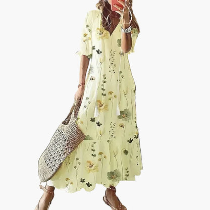Langes Boho-Chic-Kleid für Damen, Sommerstil, lässig für Strand und Spaziergänge