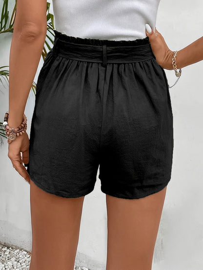 Jupe portefeuille courte taille haute avec ceinture nouée pour femme - Style élégant d'été