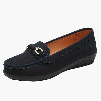 Casualowe mokasyny damskie w stylu slip-on z elegancką klamrą