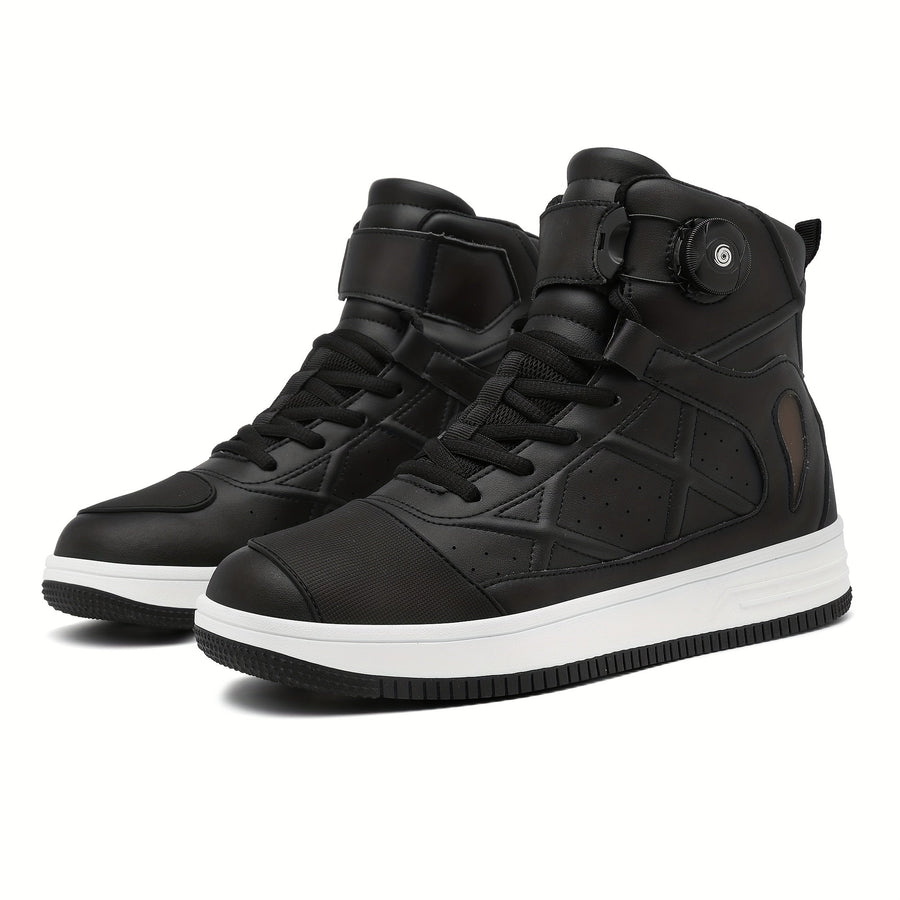 Czarne wysokie sneakersy sznurowane z systemem dopasowania BOA