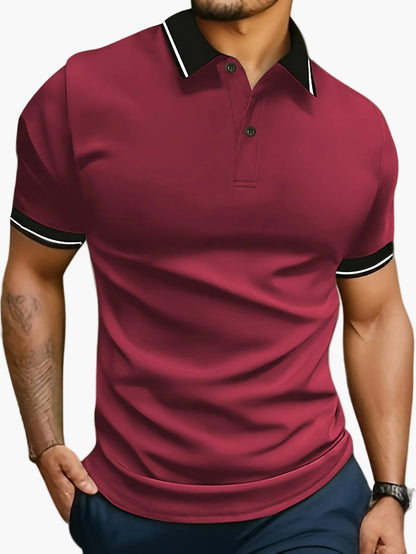 Polo casual da uomo con colletto a contrasto – Stile moderno e versatile