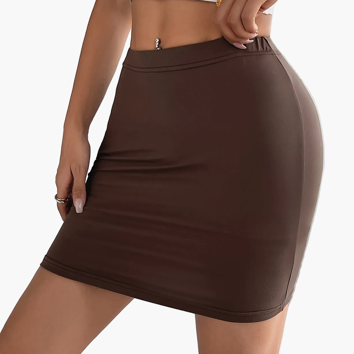 Jupe mini moulante style sexy pour femme, idéale pour le printemps et l'été