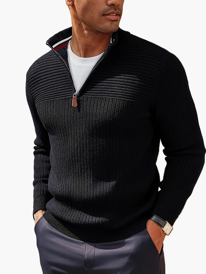 Maglione con zip mezza chiusura stile casual da uomo - Ideale per autunno inverno
