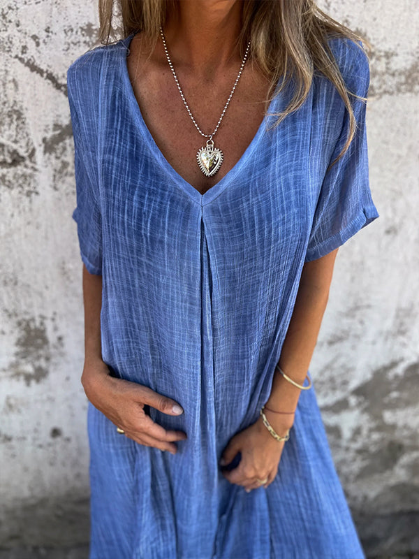 Midi Dress with V-Neckline