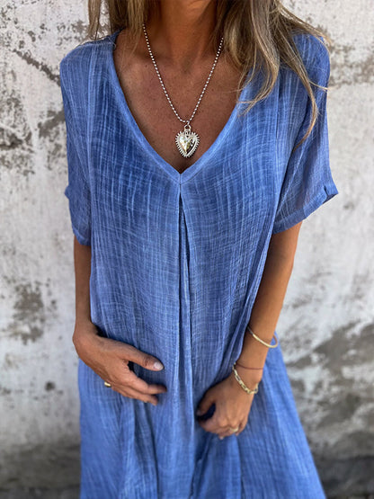 Midi Dress with V-Neckline