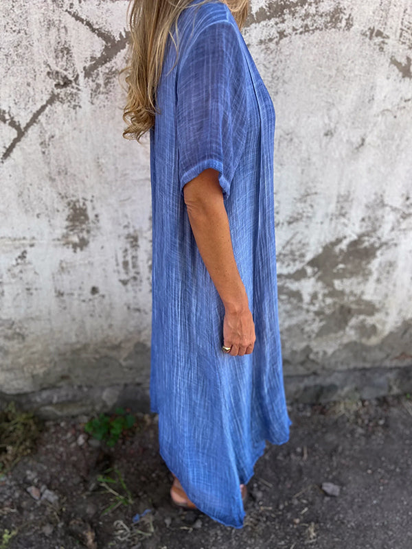 Midi Dress with V-Neckline