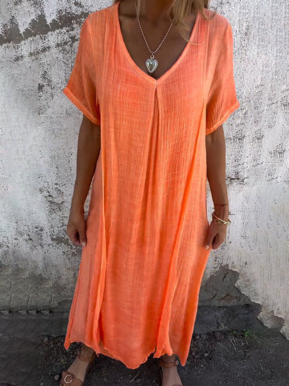 Midi Dress with V-Neckline