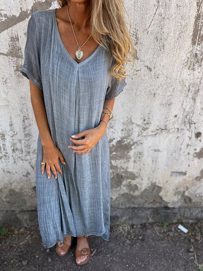 Midi Dress with V-Neckline