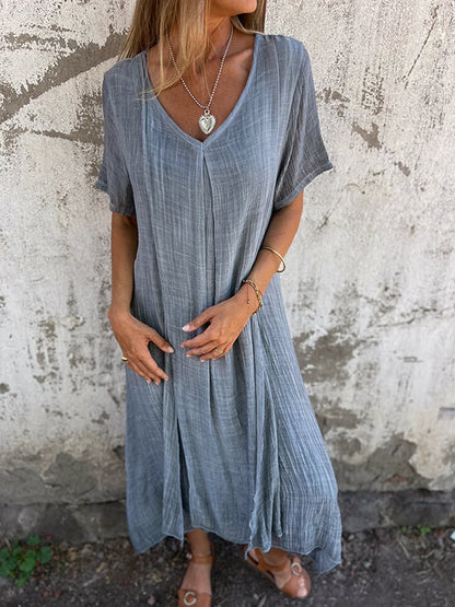 Midi Dress with V-Neckline