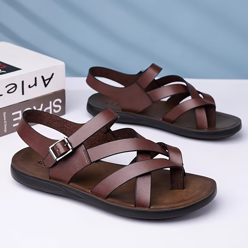 Sandales décontractées pour homme style gladiateur à boucle – Idéal pour la marche et les loisirs