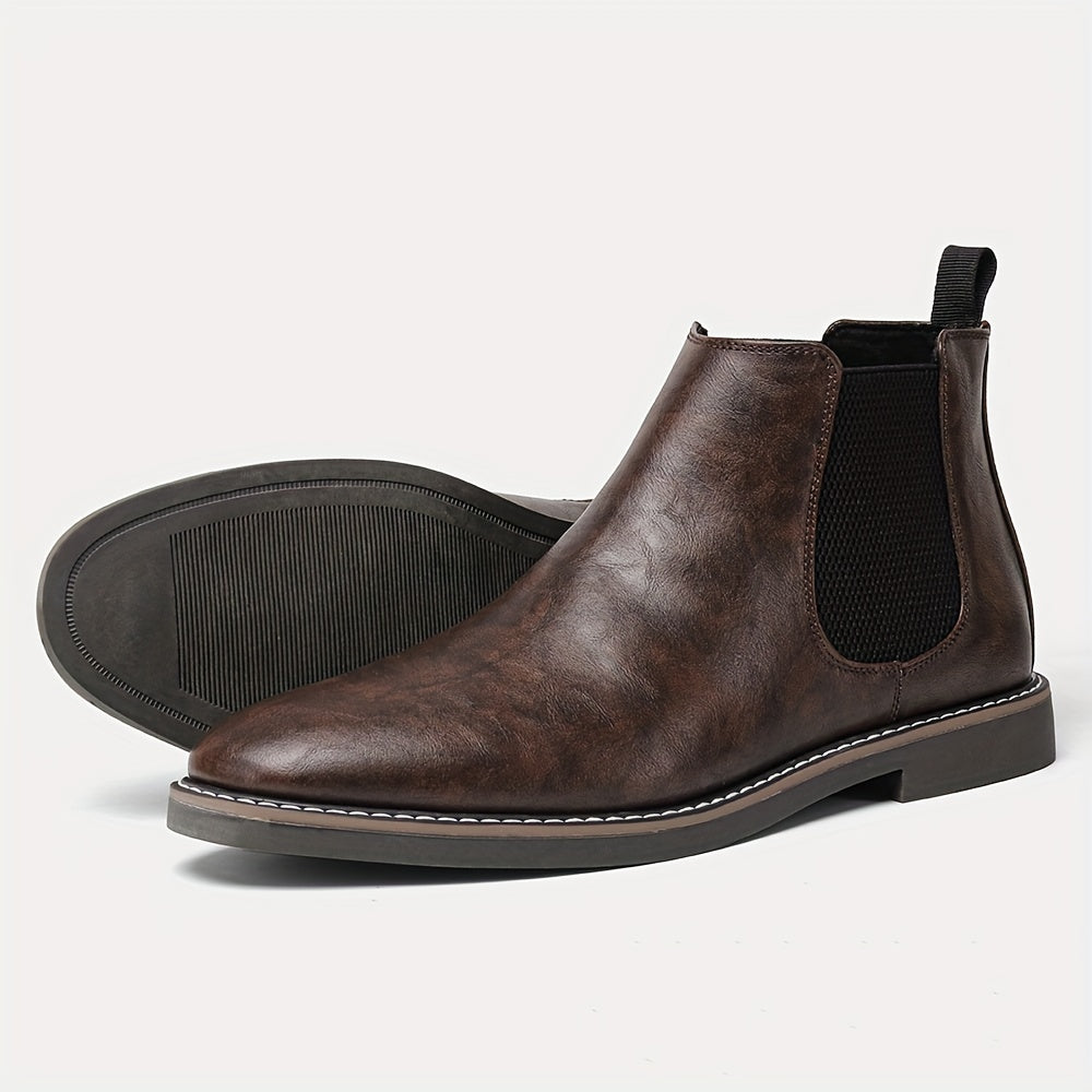 Bottes Chelsea Homme Marron Foncées Élastiquées Style Classique