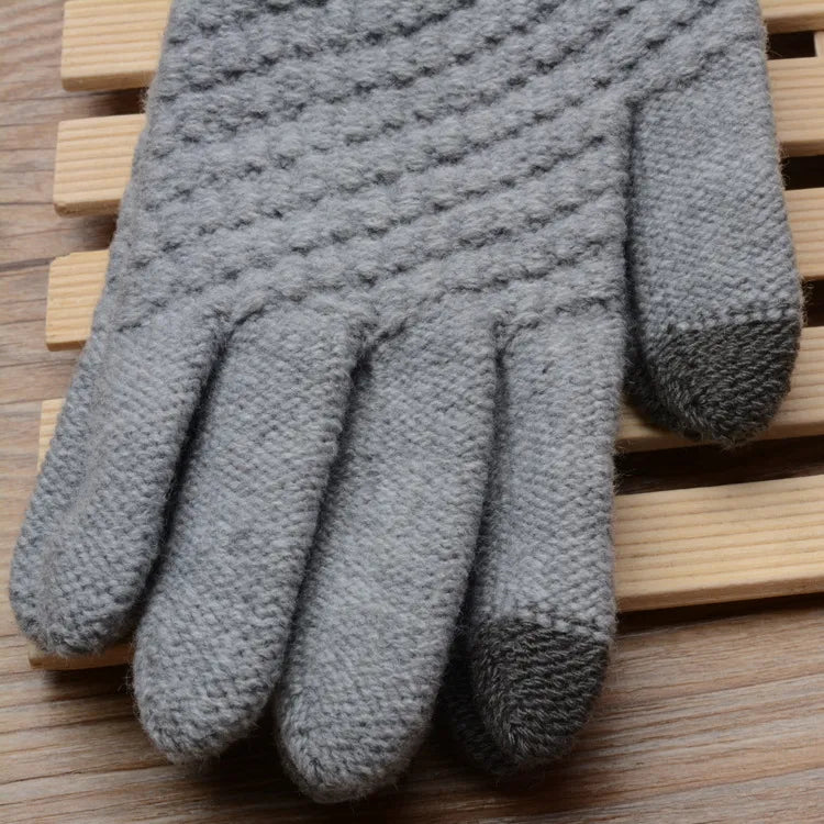 Gebreide winterhandschoenen met touchfunctie, compatibel met schermen, unisex