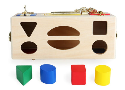 Coffret éducatif Montessori verrouillage formes pour enfants - Jouet pédagogique d'apprentissage
