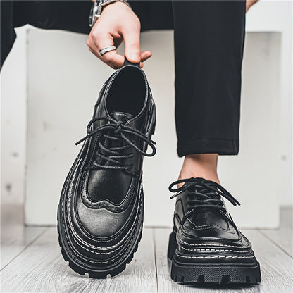 Vintage Derby-Herrenschuhe mit dicker Sohle – eleganter urbaner Stil für Hochzeit und Alltag
