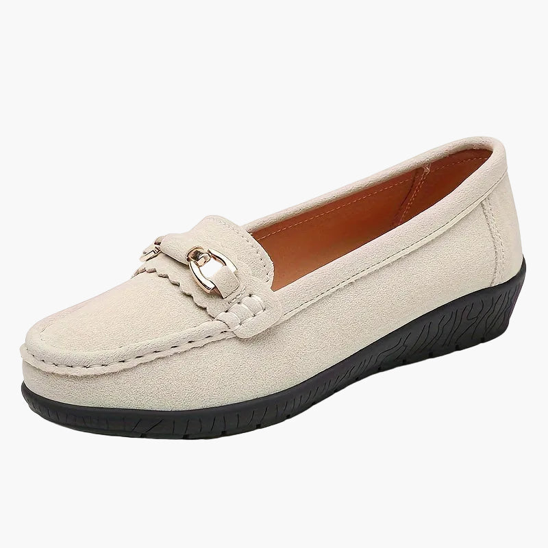 Casualowe mokasyny damskie w stylu slip-on z elegancką klamrą