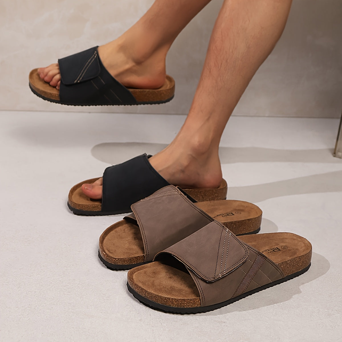 Sandales décontractées pour homme à enfiler avec semelle ergonomique – Idéal usage quotidien et détente