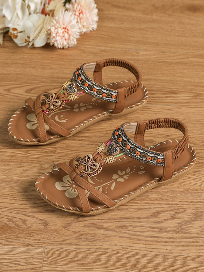 Ruby – Sandalen mit Blumen und Strasssteinen