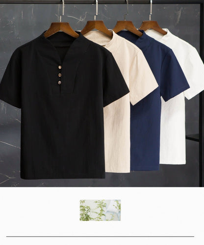 Avslappnad sommaroutfit för herr med kortärmad modern stil