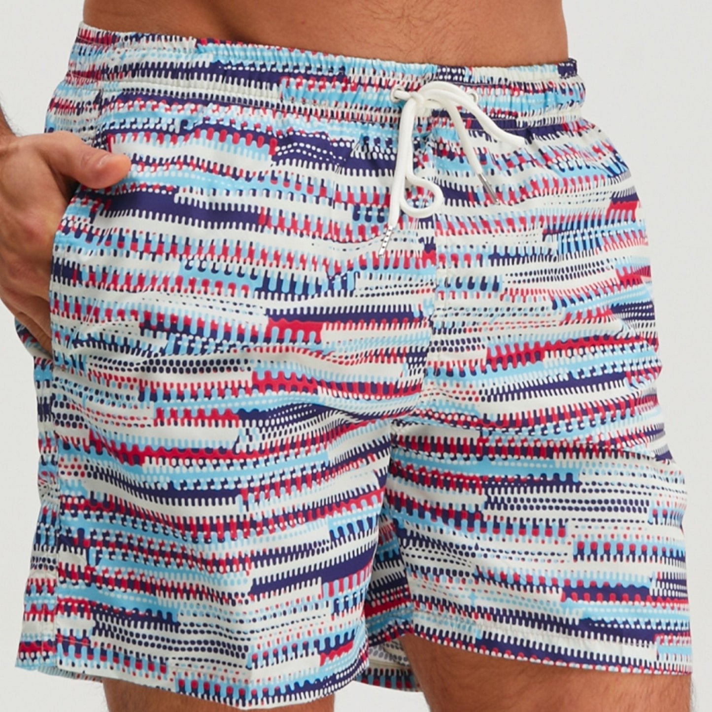Short de bain homme style sportif à imprimé graphique pour la plage et la piscine