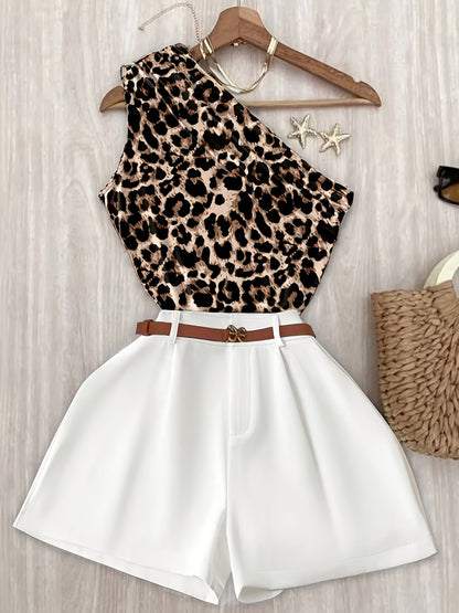 Mono corto elegante asimétrico para mujer, estilo chic, ideal para primavera-verano