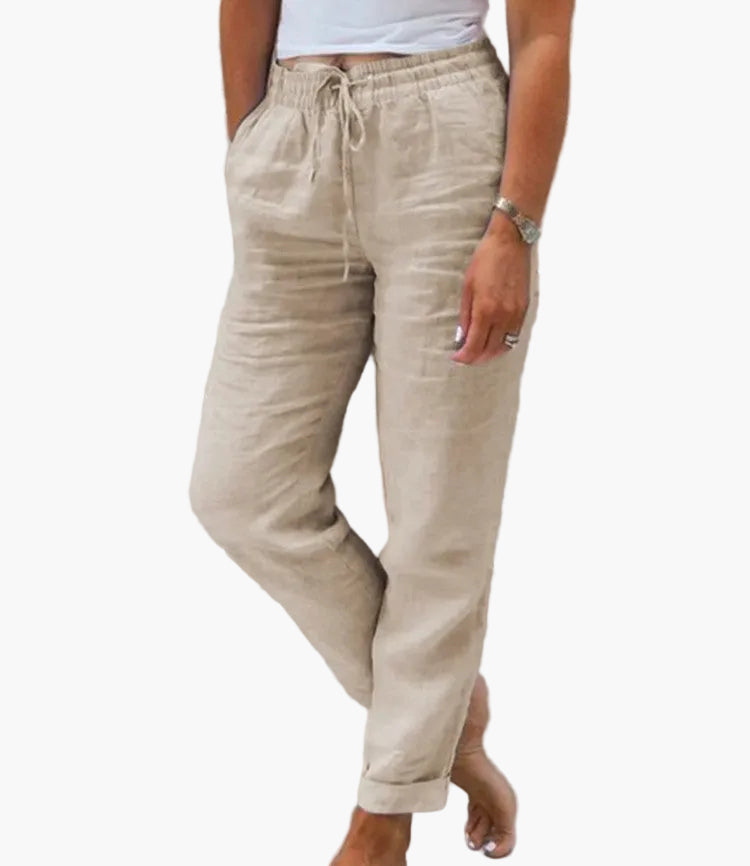 Pantalon détente femme style décontracté taille élastique pour usage quotidien
