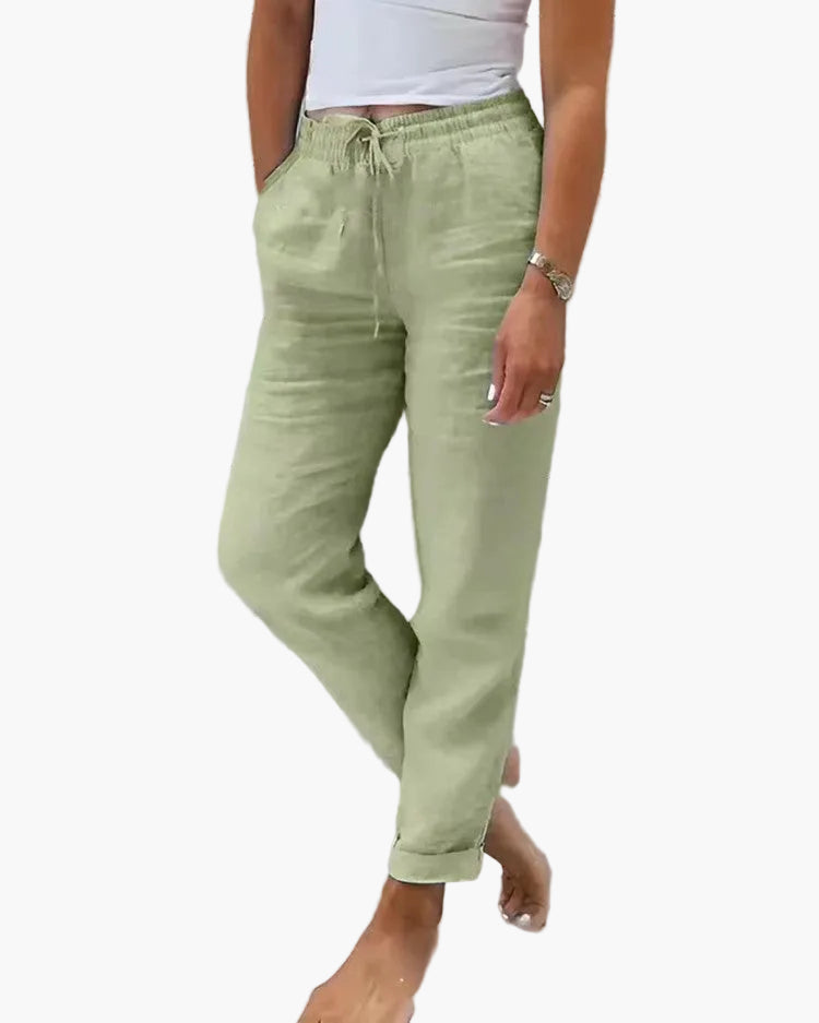 Pantalon détente femme style décontracté taille élastique pour usage quotidien