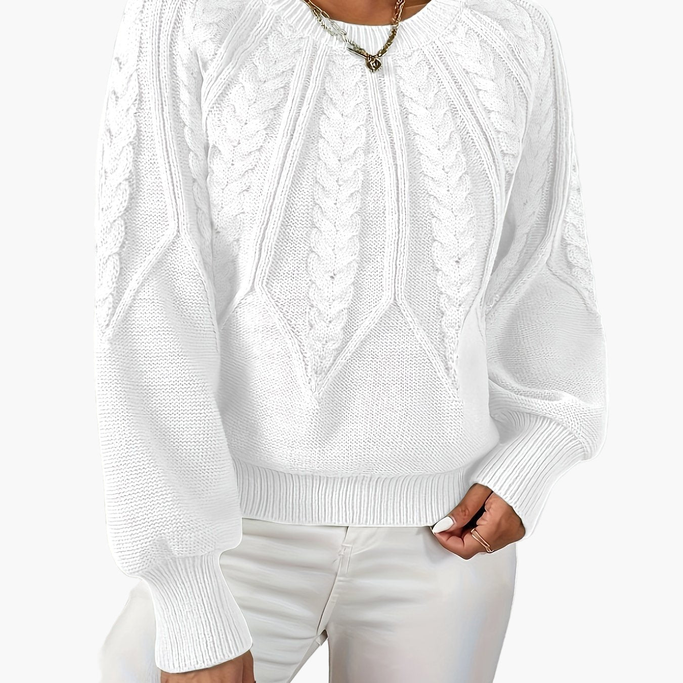 Pull Femme Style Décontracté Chic à Motif Torsadé pour Automne et Printemps