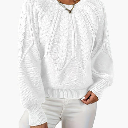 Pull Femme Style Décontracté Chic à Motif Torsadé pour Automne et Printemps