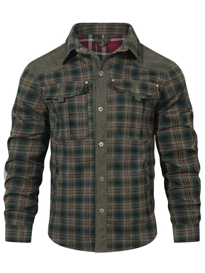 Lässiges Herrenhemd im Outdoor-Karohemd-Stil