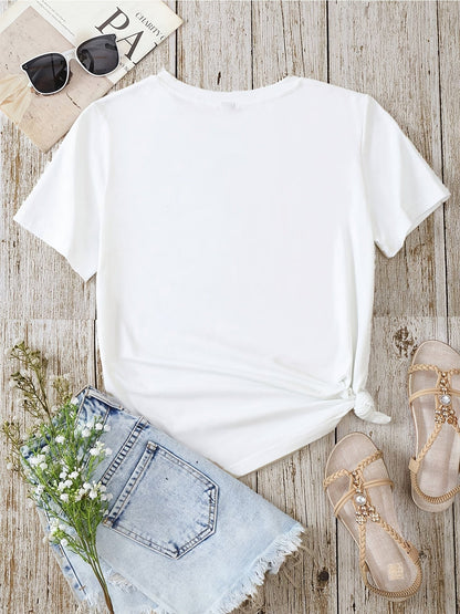 Dames T-shirt Boheemse Stijl Bloemen- en Veerprint, Casual Zomer